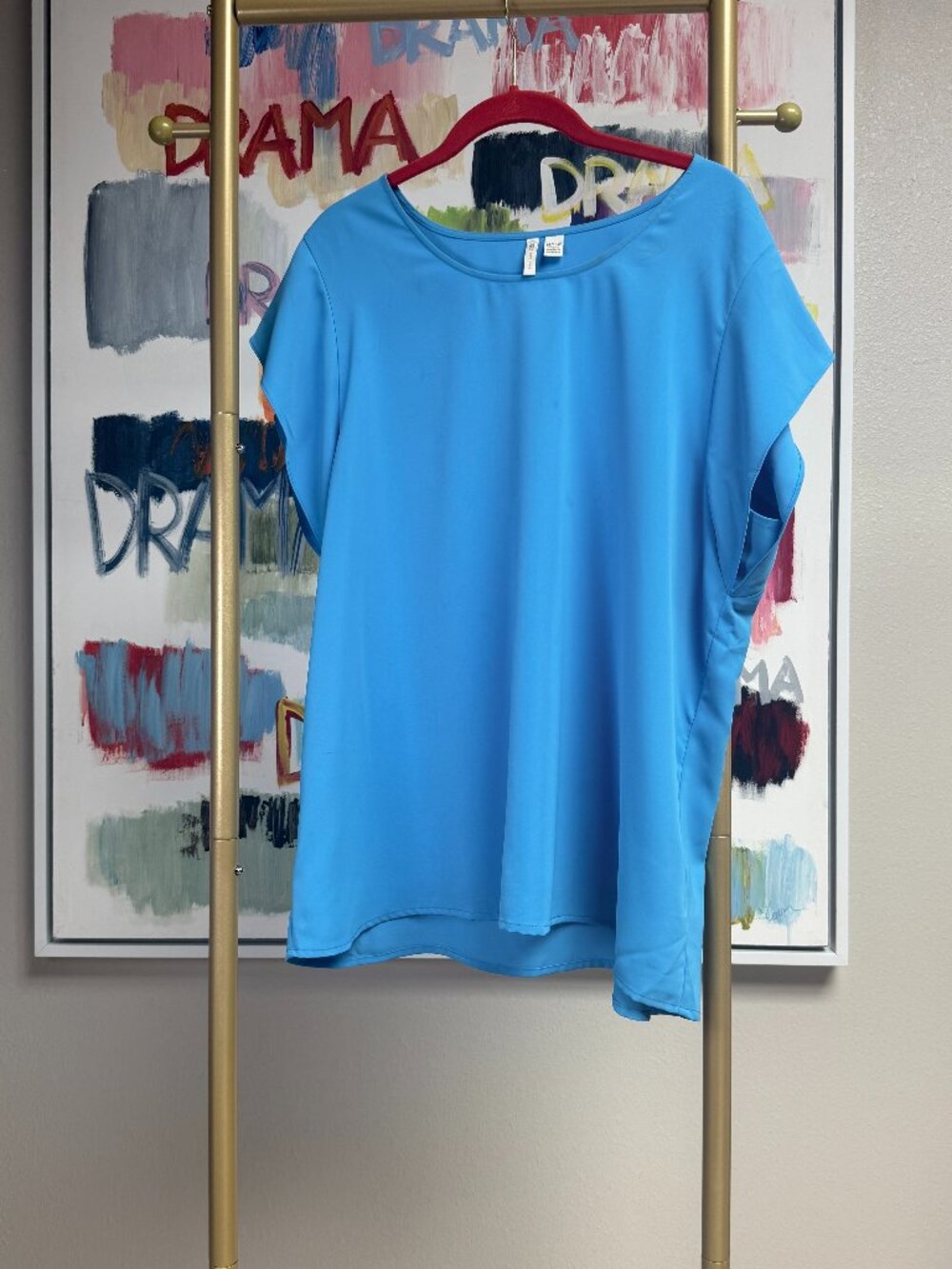 Blue Cato Capsleeve Blouse